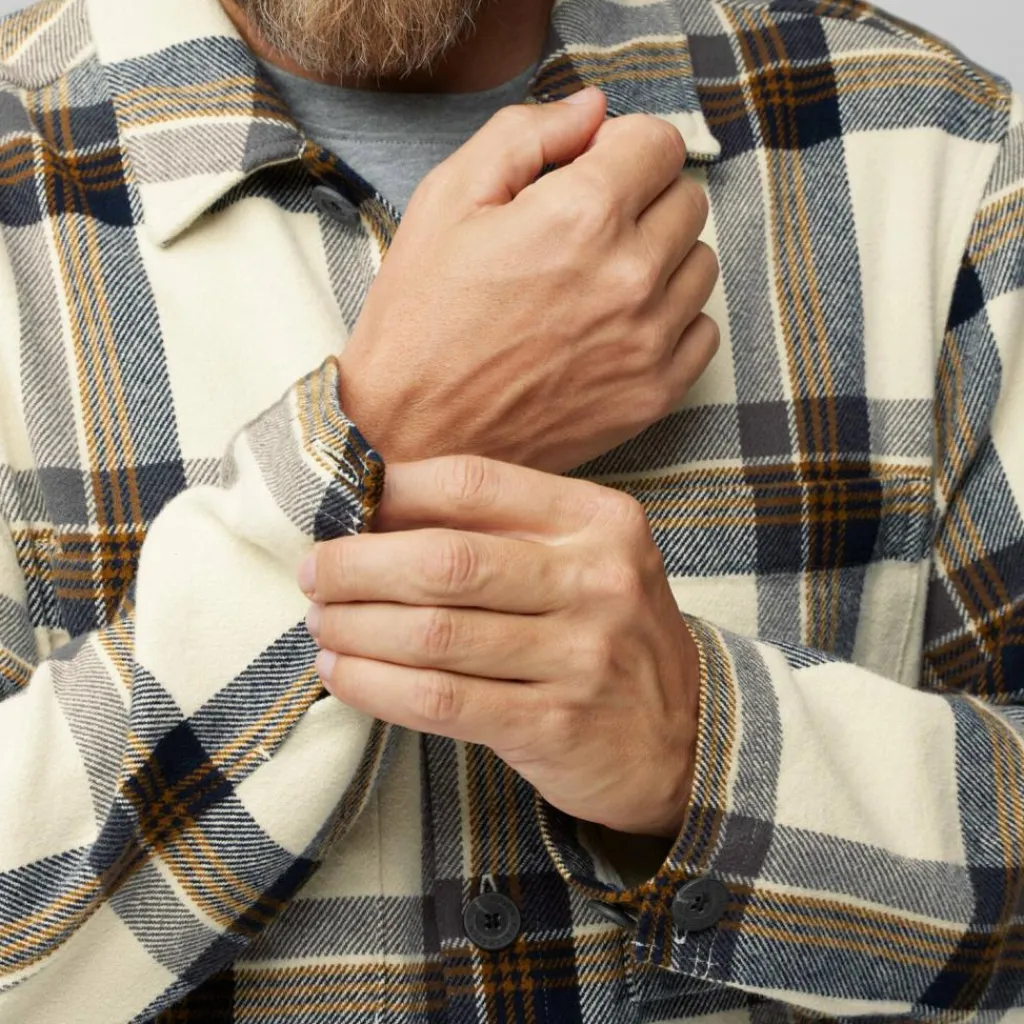 Outdoor Shirt-Fjällräven Singi Flannel overhemd heren chalk white dark navy