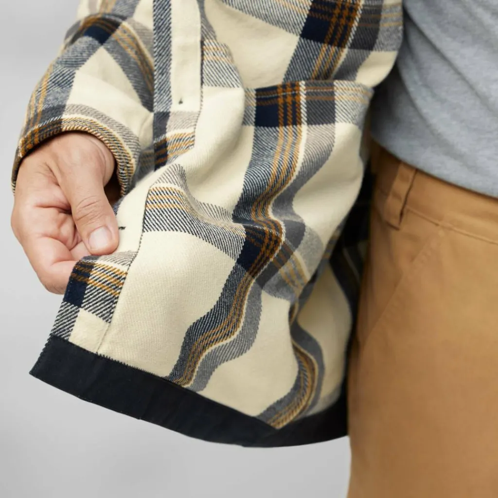 Outdoor Shirt-Fjällräven Singi Flannel overhemd heren chalk white dark navy