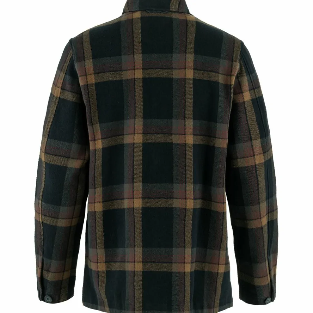 Fjällräven Singi Flannel overhemd heren dark navy wood brown< Outdoor Shirt