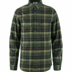 Fjällräven Singi Heavy Flannel overhemd heren black deep forest< Outdoor Shirt