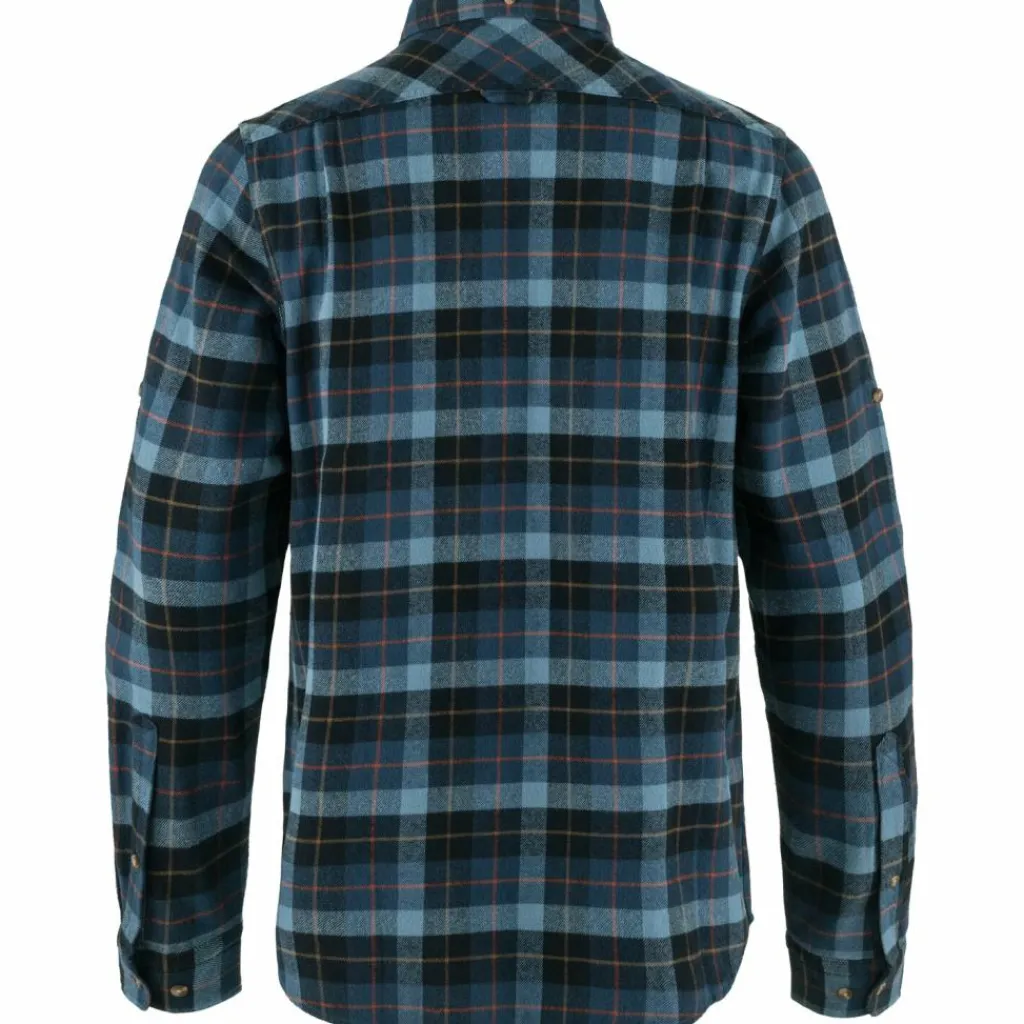 Fjällräven Singi Heavy Flannel overhemd heren dark navy indigo blue< Outdoor Shirt