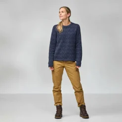Outdoor Trui-Fjällräven Snow Round Neck sweater dames dark navy