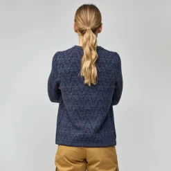 Outdoor Trui-Fjällräven Snow Round Neck sweater dames dark navy