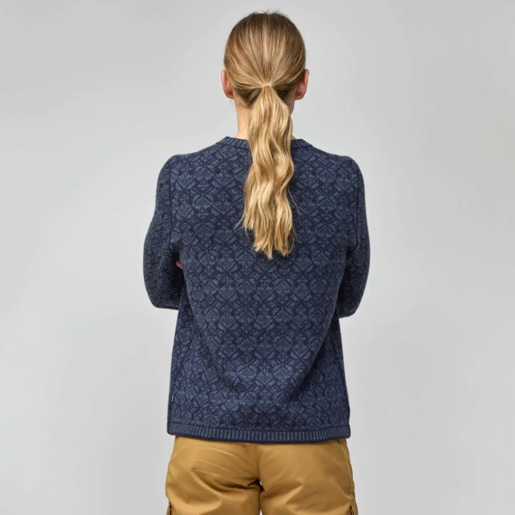 Outdoor Trui-Fjällräven Snow Round Neck sweater dames dark navy
