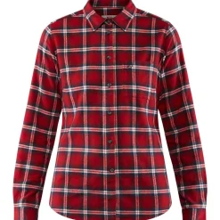 Fjällräven Övik Flannel blouse dames deep red< Outdoor Shirt