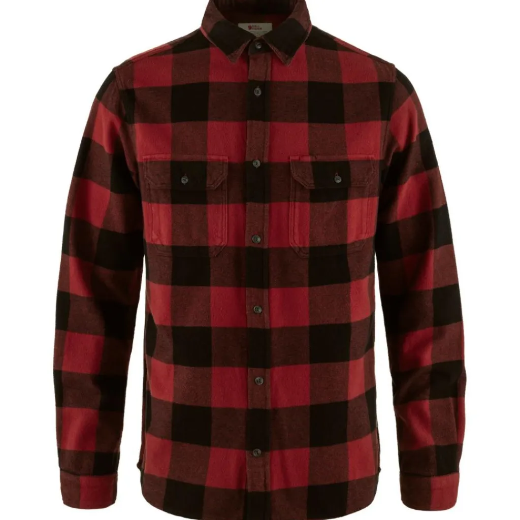 Outdoor Shirt-Fjällräven Övik Heavy Flannel overhemd heren red black