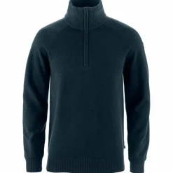Fjällräven Övik Lite Half Zip trui heren dark navy< Outdoor Trui