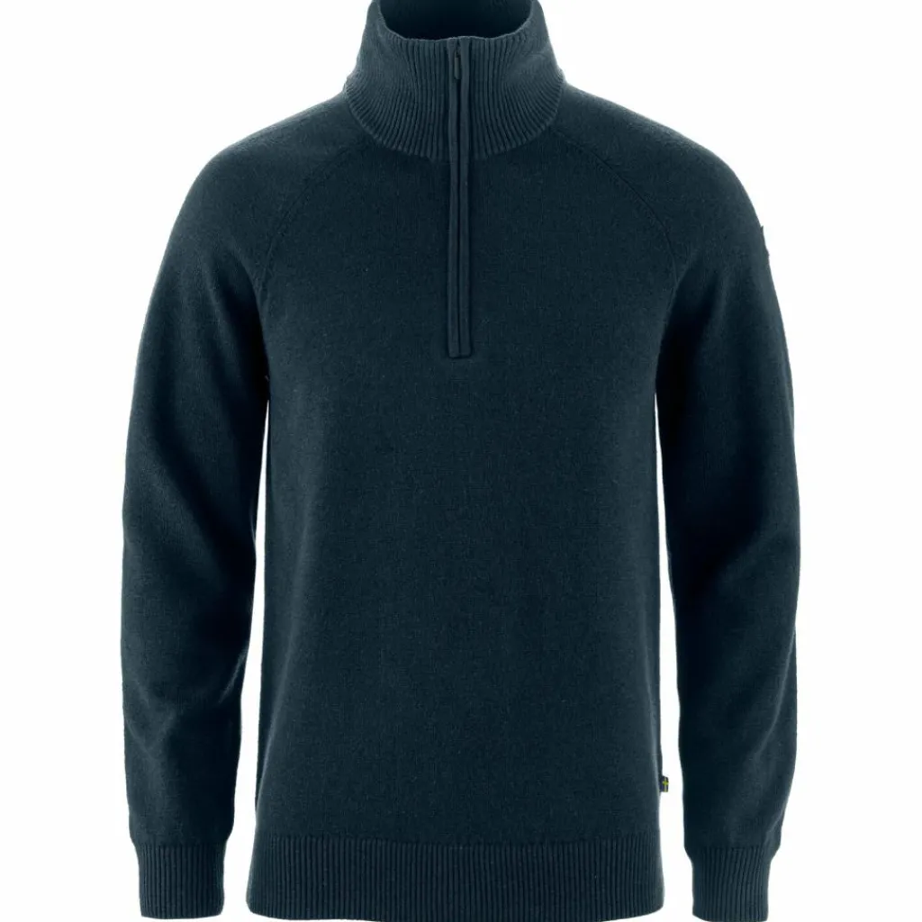 Fjällräven Övik Lite Half Zip trui heren dark navy< Outdoor Trui