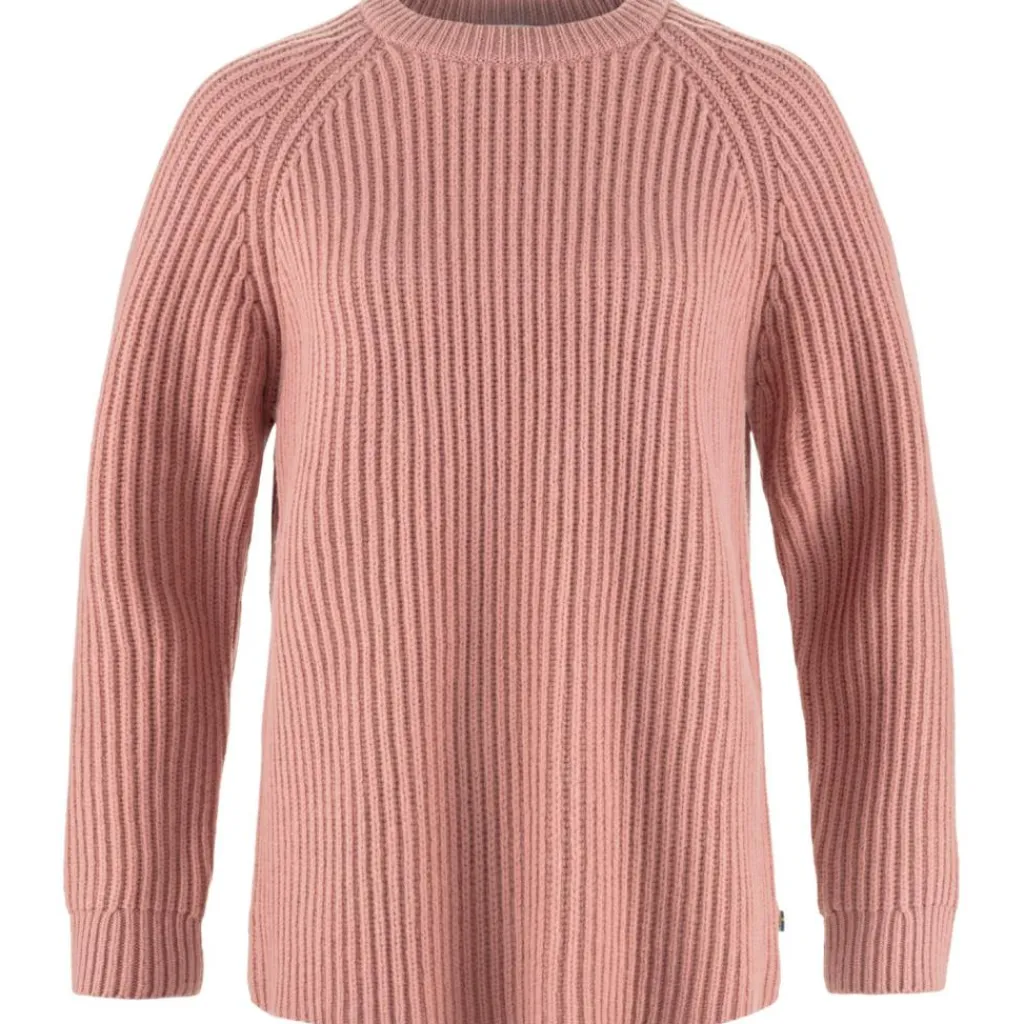 Fjällräven Övik Rib sweater dames dusty rose< Outdoor Trui