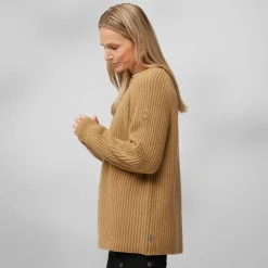 Outdoor Trui-Fjällräven Övik Rib sweater dames buckwheat brown