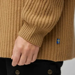 Outdoor Trui-Fjällräven Övik Rib sweater dames buckwheat brown