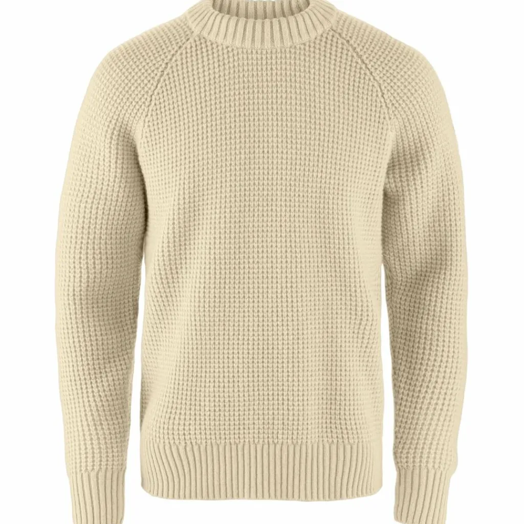 Outdoor Trui-Fjällräven Övik Waffle Knit trui heren light beige