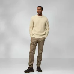 Outdoor Trui-Fjällräven Övik Waffle Knit trui heren light beige