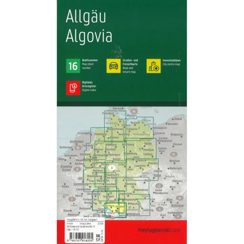 Freytag & Berndt Allgäu vrijetijds- en wegenkaart< Reisboeken & Kaarten