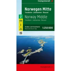 Reisboeken & Kaarten-Freytag & Berndt Centraal Noorwegen Trondheim Lillehammer Alesund vrijetijds- en wegenkaart