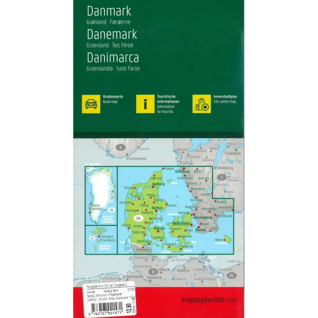 Reisboeken & Kaarten-Freytag & Berndt Denemarken Groenland Faeröer wegenkaart