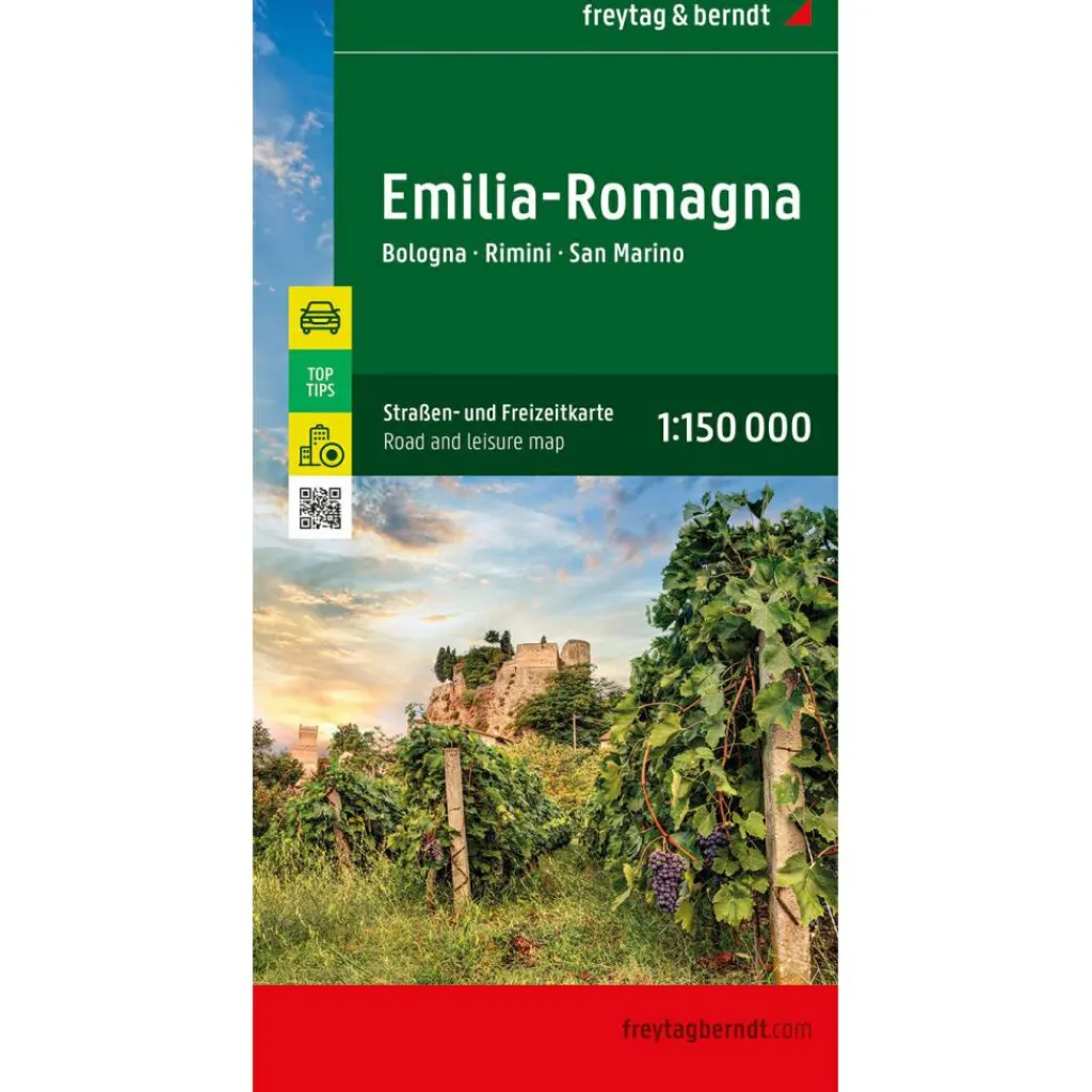 Reisboeken & Kaarten-Freytag & Berndt Emilia-Romagna Bologna Rimini San Marino wegenkaart