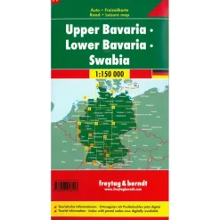 Reisboeken & Kaarten-Freytag & Berndt  Oberbayern Niederbayern Schwaben vrijetijds- en  wegenkaart