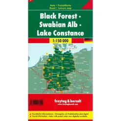 Reisboeken & Kaarten-Freytag & Berndt  Zwarte Woud Schwäbische Alb Bodensee vrijetijds-  en wegenkaart