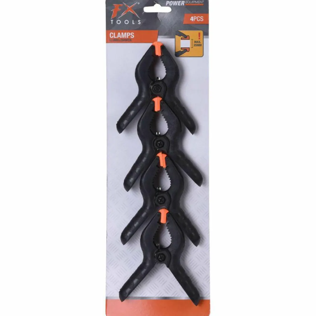 Lijm, Kit & Tape-FX Tools veerklem 10 cm 4-pack