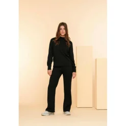 Geisha 42550-21 Solid Jacquard sweater dames black< Truien & Vesten