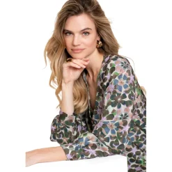 Geisha blouse dames lila green< Shirts, Polo's & Blouses