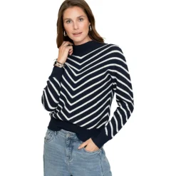 Truien & Vesten-Geisha sweater dames navy off white