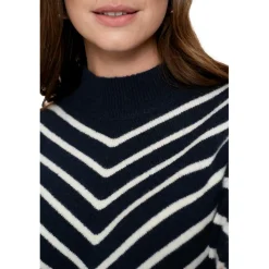 Truien & Vesten-Geisha sweater dames navy off white