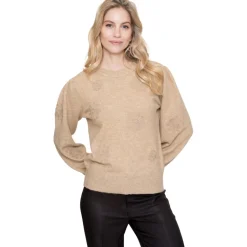Truien & Vesten-Geisha sweater dames sand