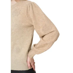 Truien & Vesten-Geisha sweater dames sand