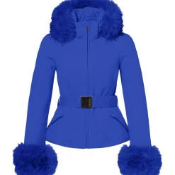 Goldbergh GISELLE FAUX softshell winterjas dames dazzling blue< Ski Jassen|Wintersport