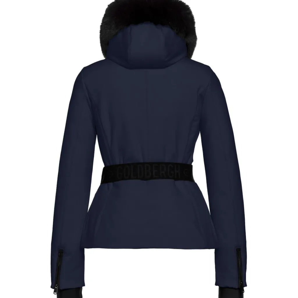 Ski Jassen|Wintersport-Goldbergh HIDA FAUX BORDER softshell winterjas dames french blue