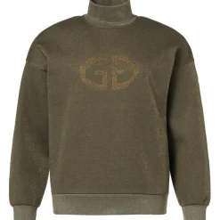 Truien & Vesten-Goldbergh SIZZLE sweater dames dark olive lurex