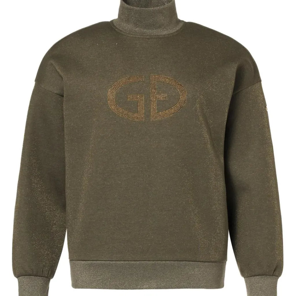 Truien & Vesten-Goldbergh SIZZLE sweater dames dark olive lurex