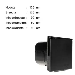 Haba CEE invoerdoos vierkant zwart< Camping Elektra