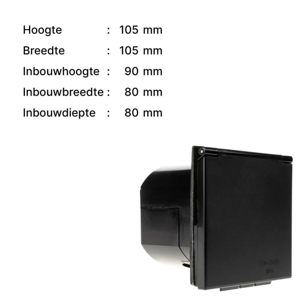 Haba CEE invoerdoos vierkant zwart< Camping Elektra