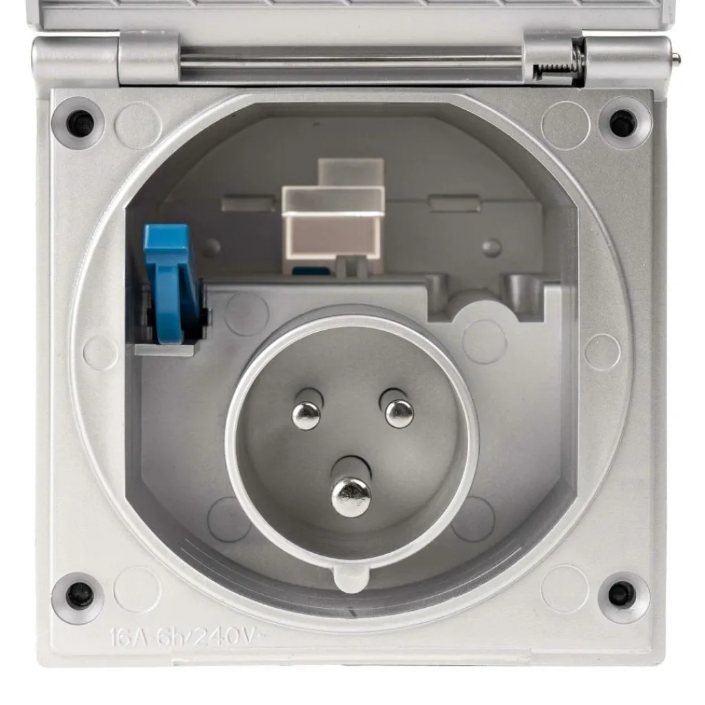 Camping Elektra-Haba CEE invoerdoos vierkant zilvergrijs