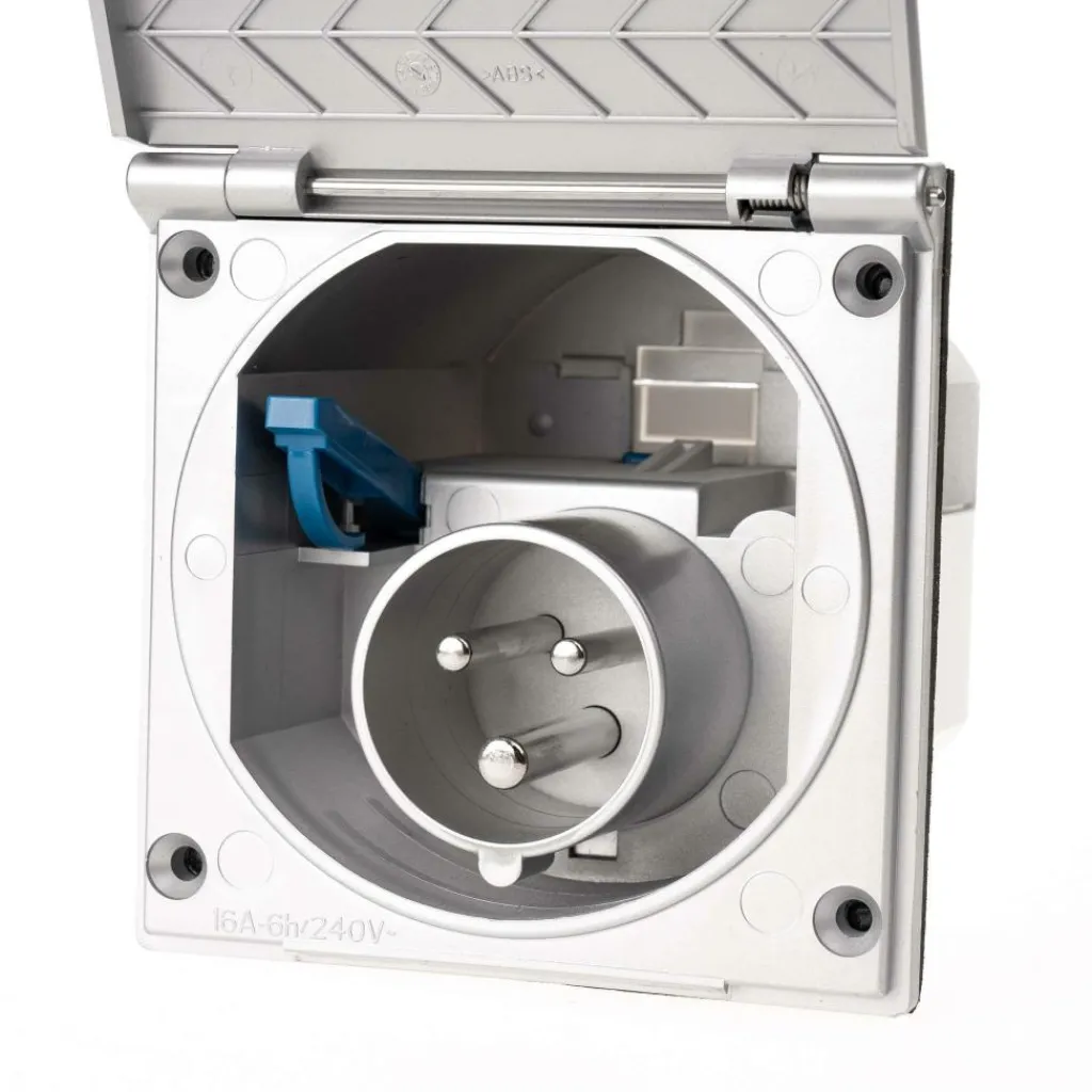 Camping Elektra-Haba CEE invoerdoos vierkant zilvergrijs