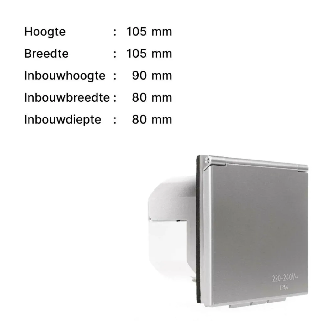 Camping Elektra-Haba CEE invoerdoos vierkant zilvergrijs