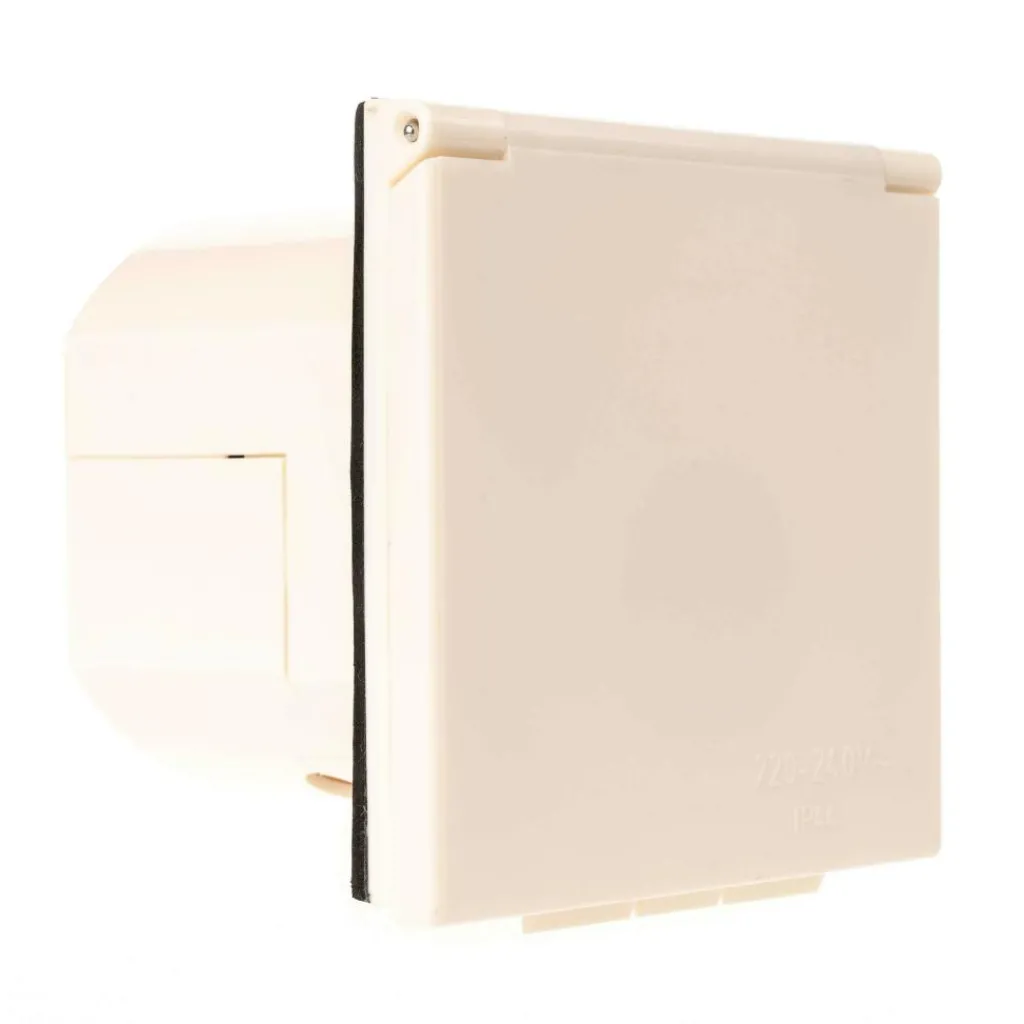 Camping Elektra-Haba CEE invoerdoos vierkant beige