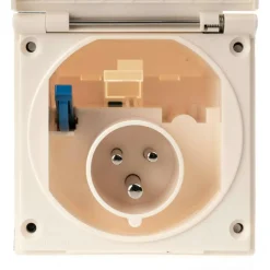 Camping Elektra-Haba CEE invoerdoos vierkant beige