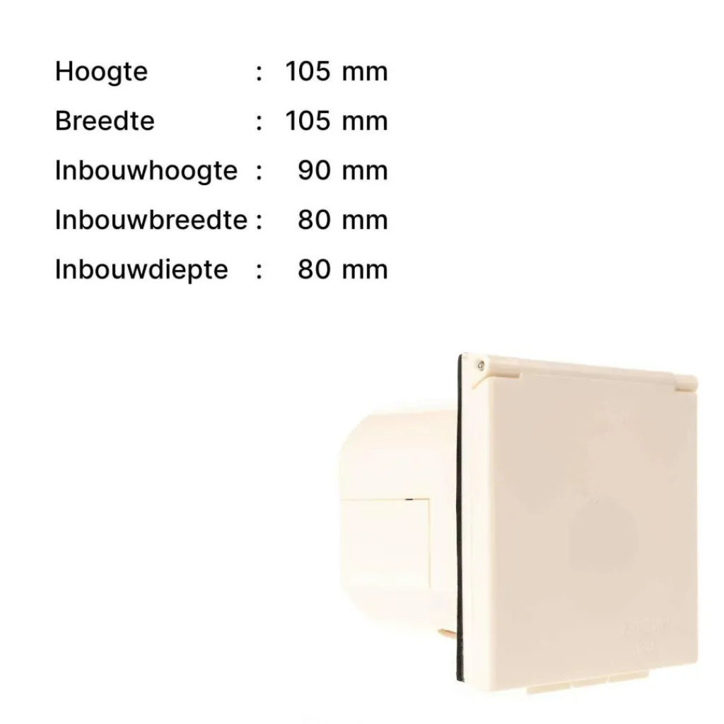 Camping Elektra-Haba CEE invoerdoos vierkant beige