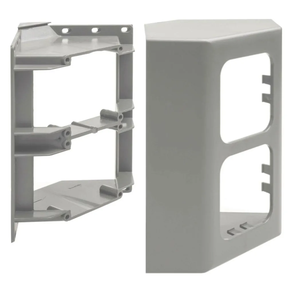 Haba C-line afdekraam hoekmodel 2-voudig lichtgrijs< Schakelmateriaal