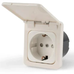 Haba C-line wandcontactdoos met klep wit< Camping Elektra