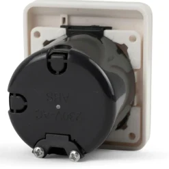 Haba C-line wandcontactdoos met klep wit< Camping Elektra