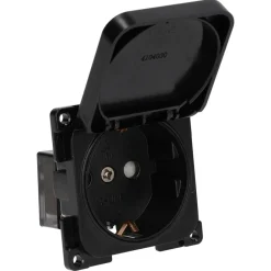 Camping Elektra-Haba C-Line wandcontactdoos met klep black