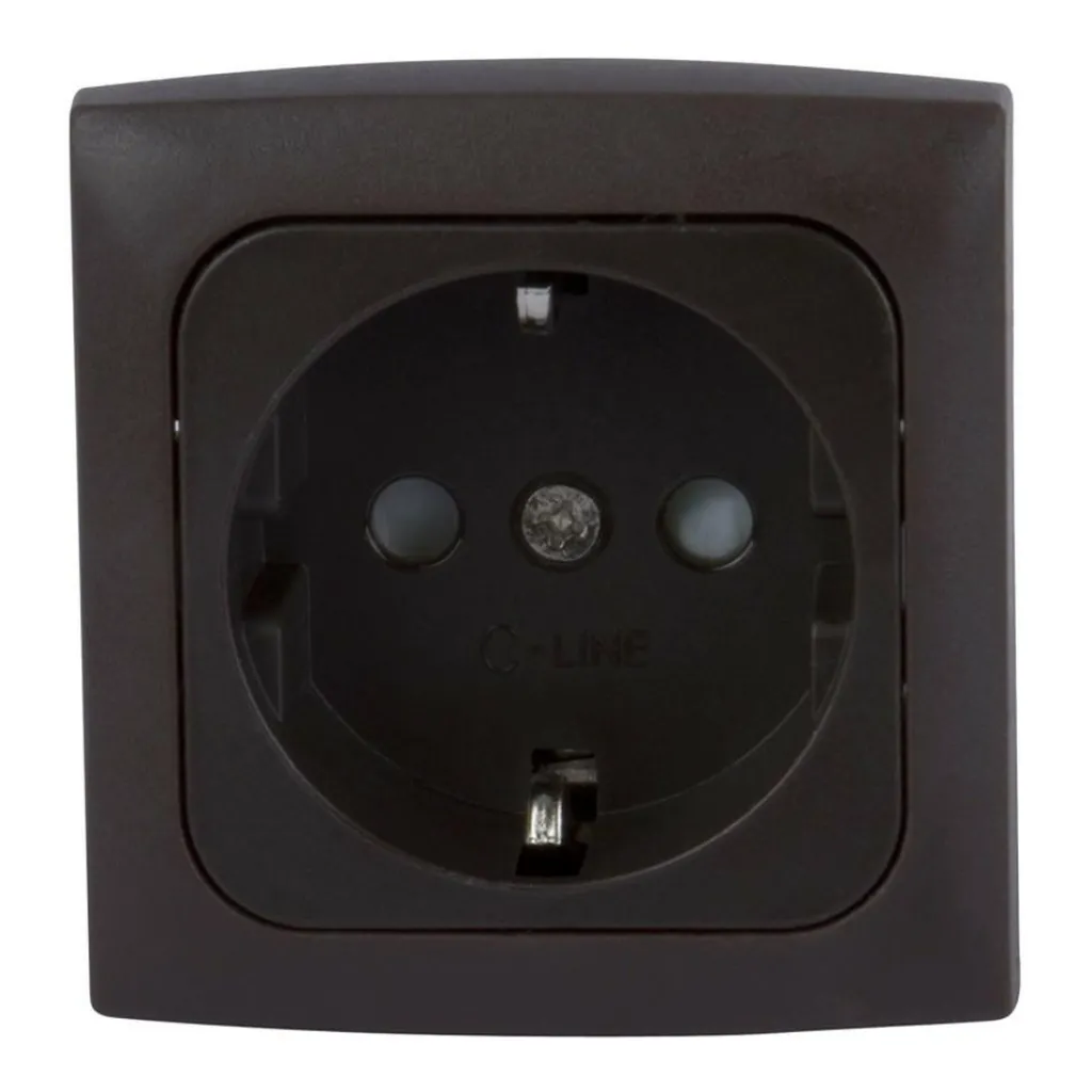 Camping Elektra-Haba C-line wandcontactdoos zwart
