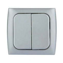 Schakelmateriaal-Haba C-line wipschakelaar dubbel zilver