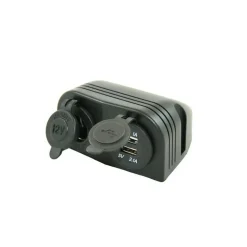 Haba Powerline dubbele opbouw USB lader + contactdoos  12V 8A< Camping Elektra