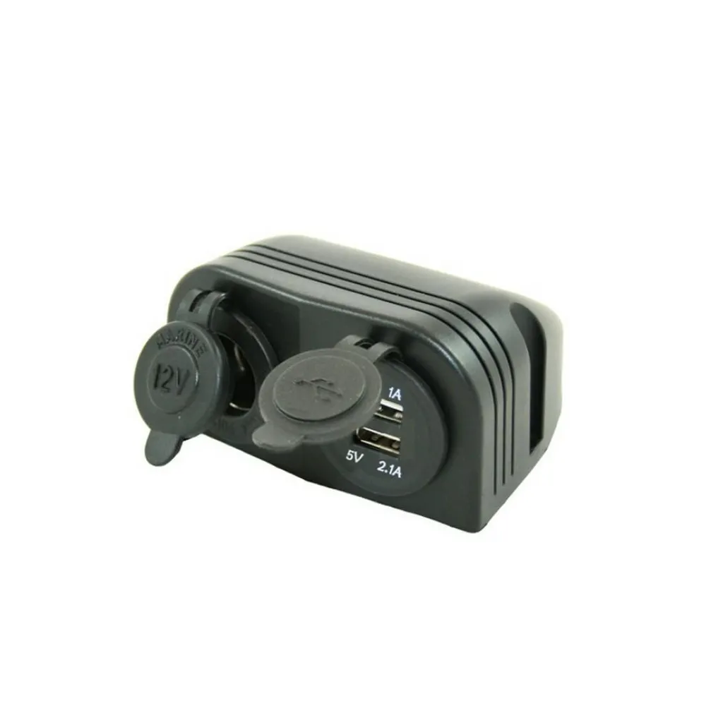 Haba Powerline dubbele opbouw USB lader + contactdoos 12V 8A< Camping Elektra